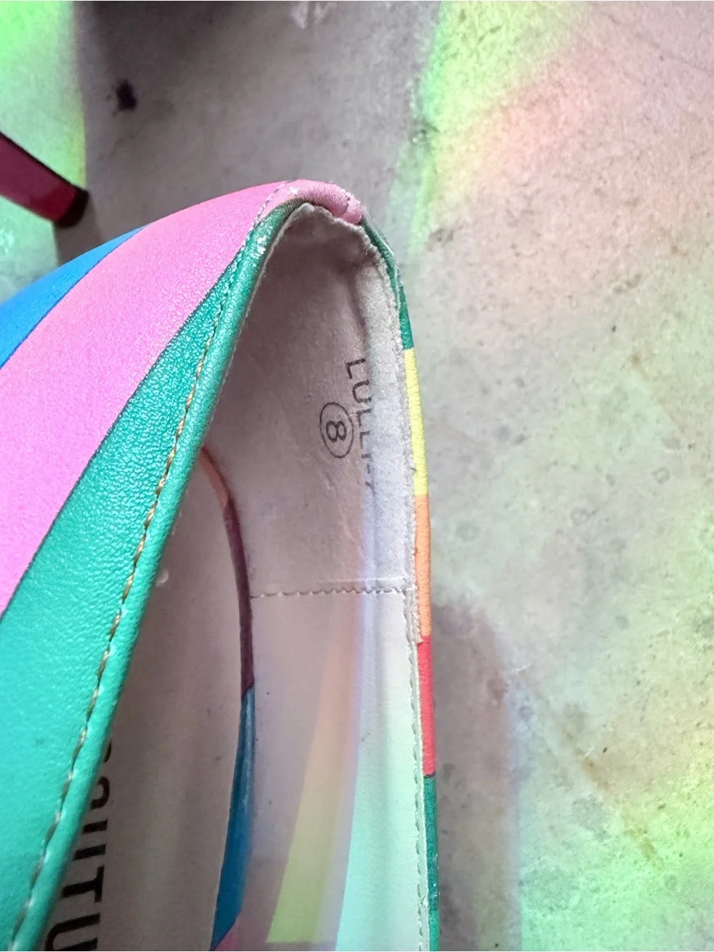 Lolli Couture Rainbow Striped  Heels